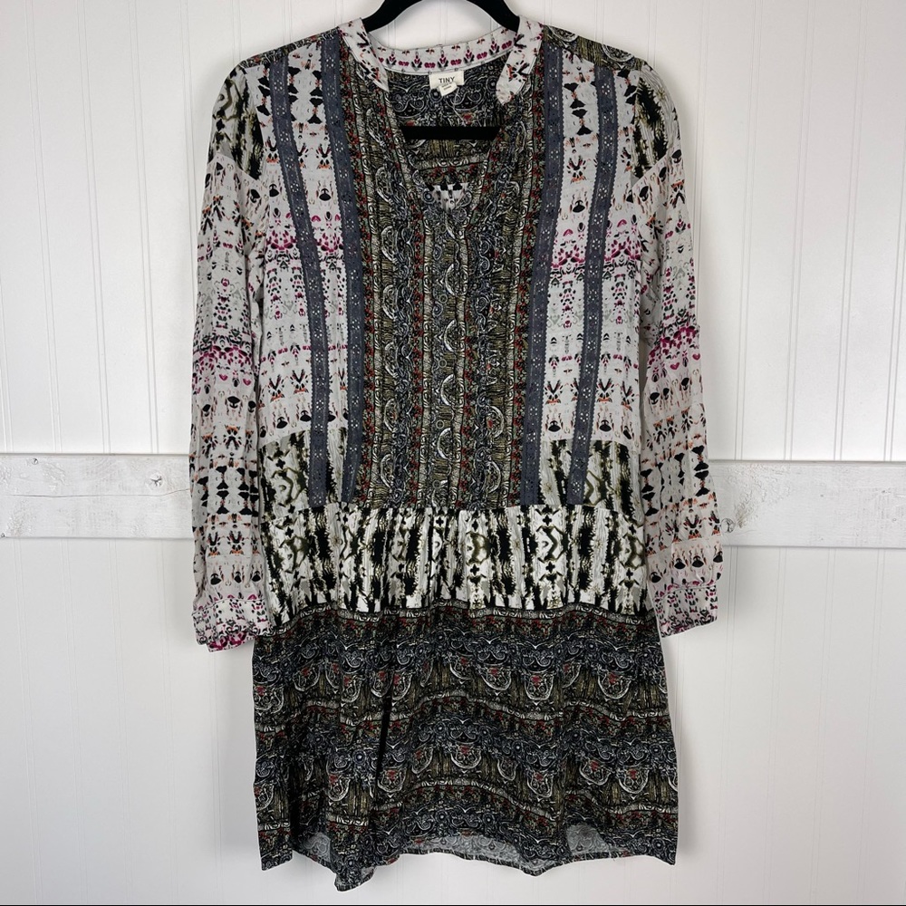 ANTHROPOLOGIE Tiny Mollie Boho Patterned Shirt Dress - Picture 2 of 7